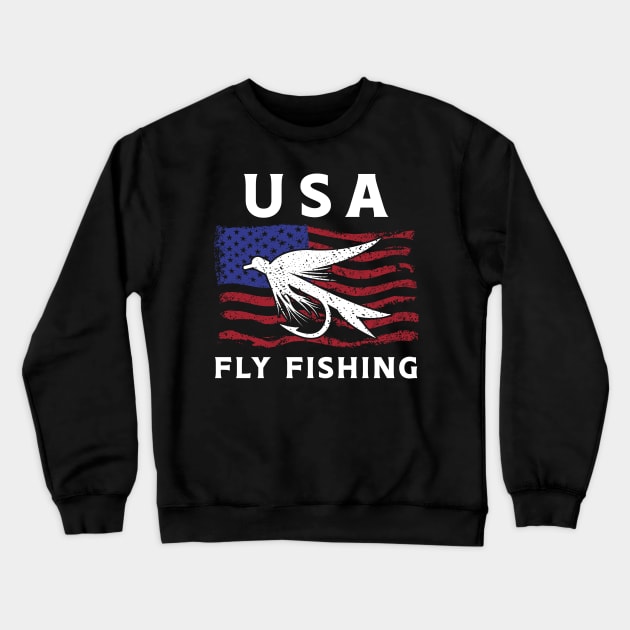 USA Fly Fishing Crewneck Sweatshirt by maxcode